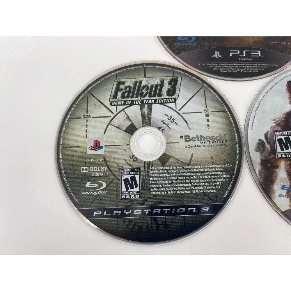 Sony PS3 Game Bundle God of War Fallout 3 Dead Space 3 Multi Good 3-Disc Lot